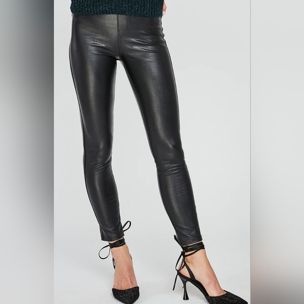 Gentle Fawn Black Faux Leather Pull On Leggings Size Small